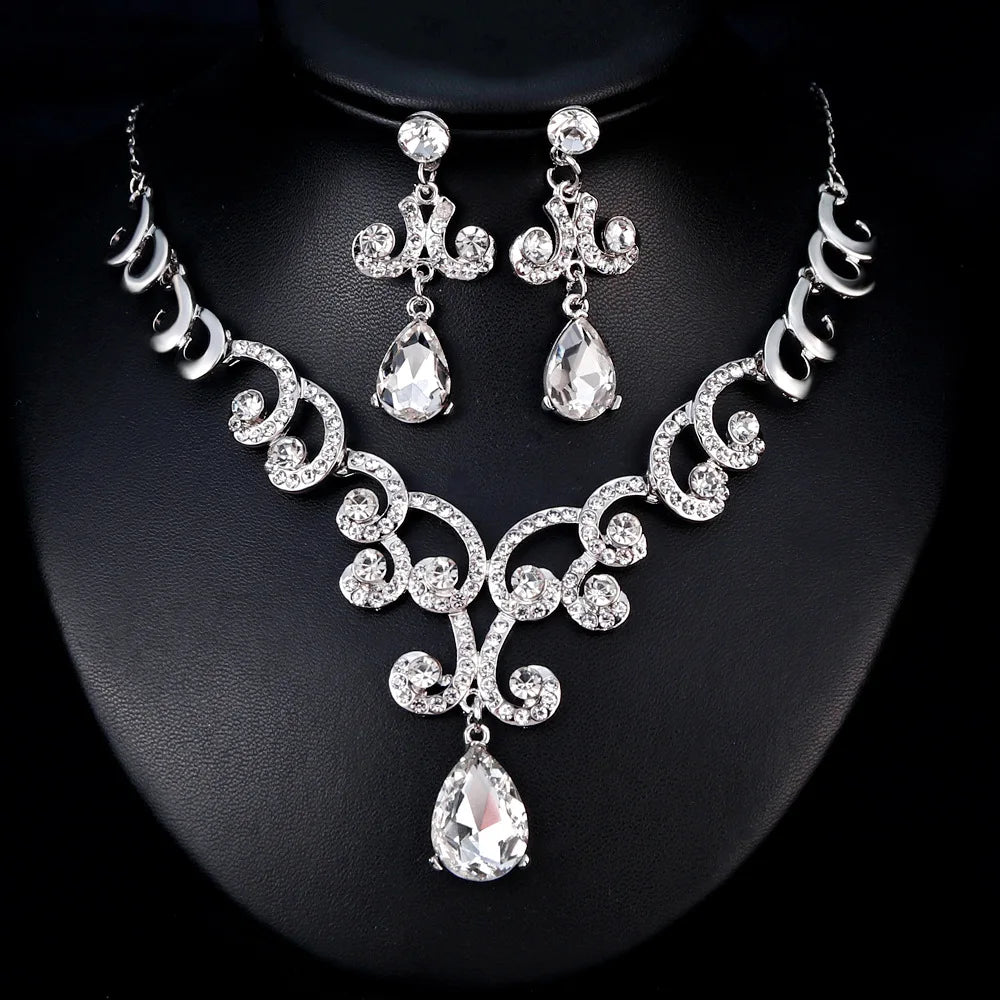 DBCA209 Fashion Bridal Jewelry Set Rhinestones Necklaces Set Wedding Jewelry Set