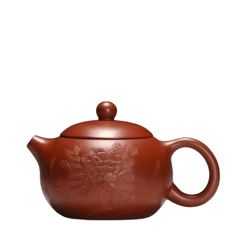 Chinese Traditional Good Meaning  Yixing Classic Xishi Handmade Purple Clay Teapot With Peony Flower