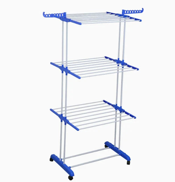 Multifunctional Floor-standing Clothes Drying Rack Indoor Folding Floor-standing Mobile Clothes Rack