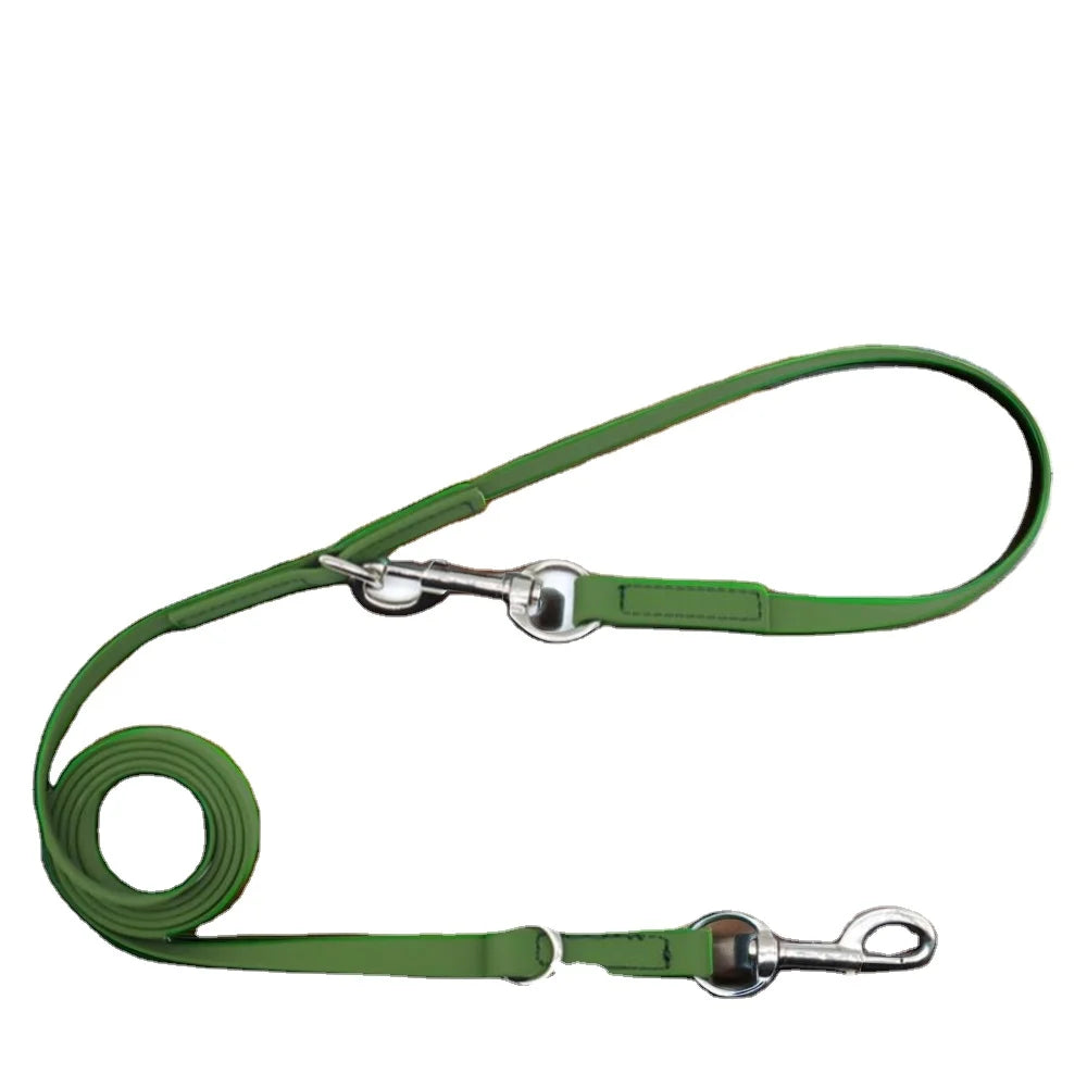 2024 Newest Eco-Friendly Nimble Brand Multifunctional Printed PVC Pet Dog Leash Waterproof Double Snap Hook Rivet Decoration