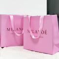 Luxury Gold Foil Stamping Custom Bags Logo Shopping Black Cardboard Paper Bags With Your Own Logo