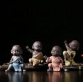 Chinese  Fine Smile Laughing Little Monk Buddha Statue Creative Home Tea Ceremony Crafts Kung Fu Kid Ceramic Little Monk Tea Pet