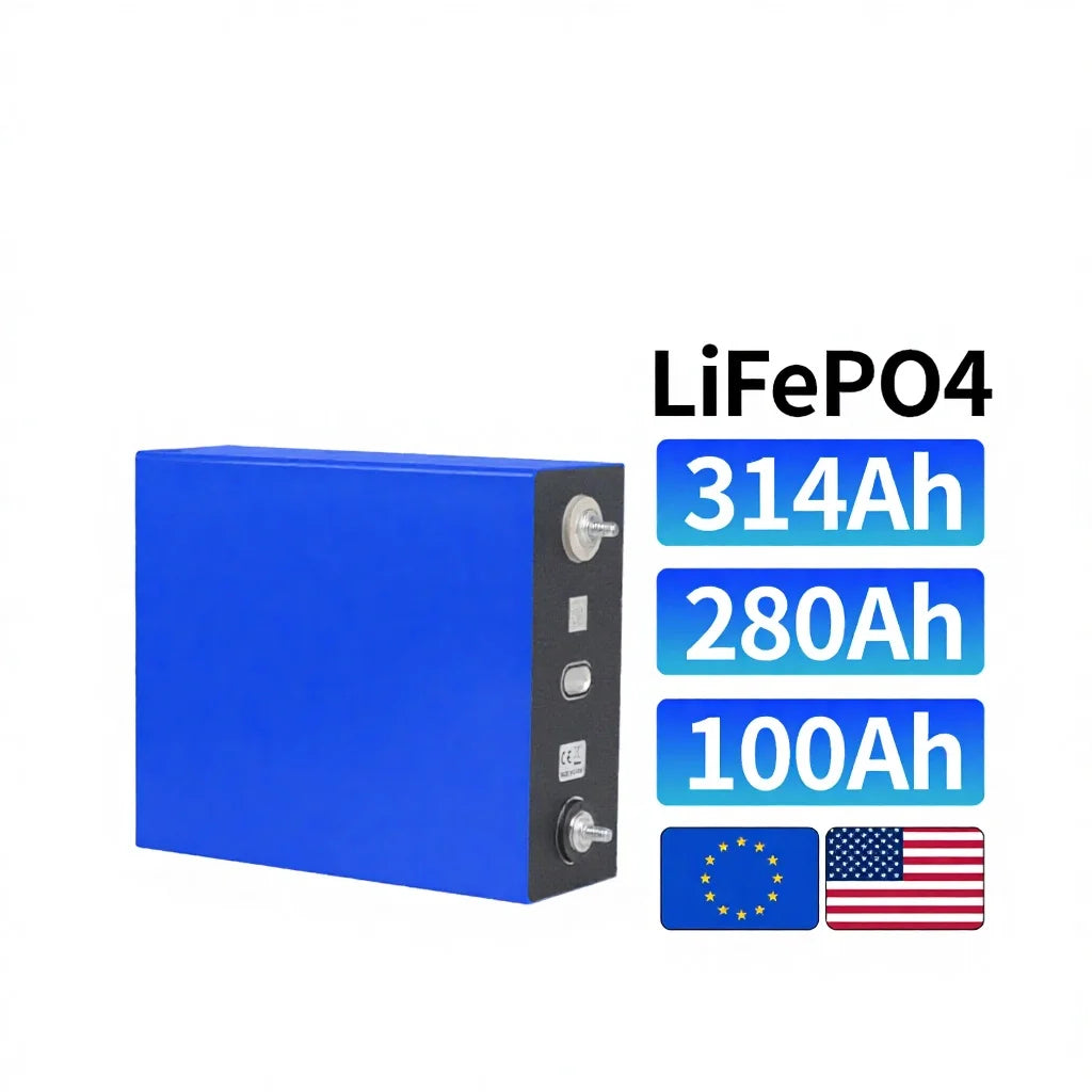 EU Stock 48V Prismatic Lithium Ion Battery Cell 314Ah MB31 MB56 280Ah 302Ah 320Ah Lifepo4 Akku 3.2V 340Ah Solar Battery for RV