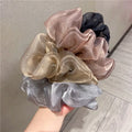 Women Chiffon Scrunchies Elastic Handmade Multicolor Hair Band Ponytail Holder Headband Hair Accessories 1 PC Mesh Solid Color