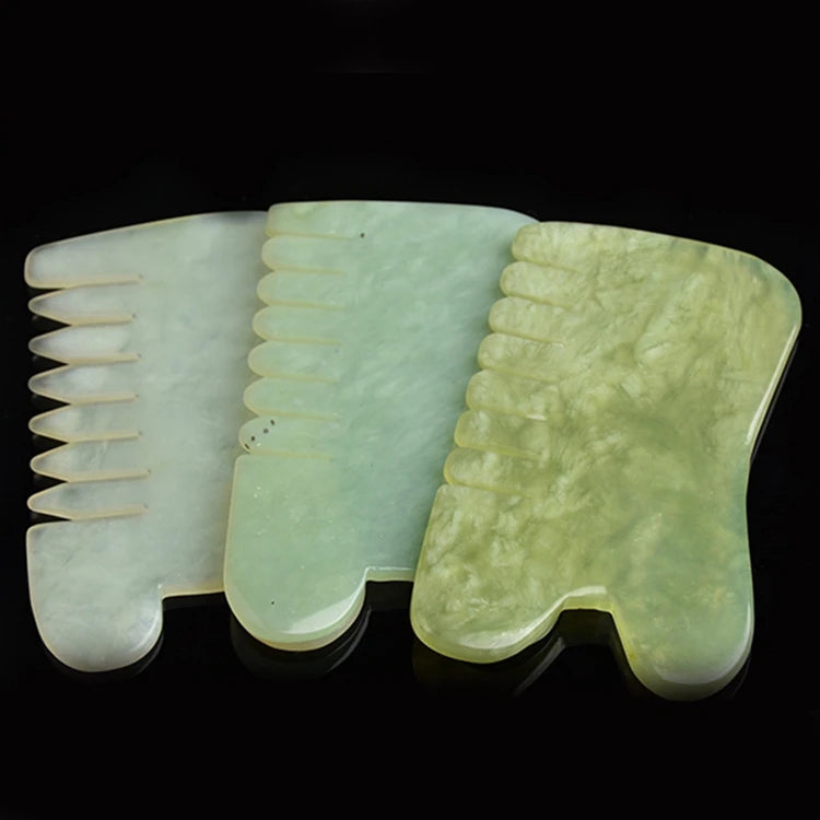 DIY Semi-precious Stone Quality Goods Guasha Tools Xiuyan Jade Comb Multi-functional Giasha Board Gift