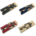 Suspender 6 Clips Mens Braces Black Belt Button New Suspenders for Men