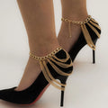 New 1pc Simple Fashion Multilayer High Heel Shoe Chain 18K Gold Plated Anklet Bracelet Beach Jewelry Gift for Women and Girls
