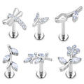 F136 Titanium Ball CZ Paved Labret Studs Ear Cartilage Piercing Jewelry Trendy Daily Wear