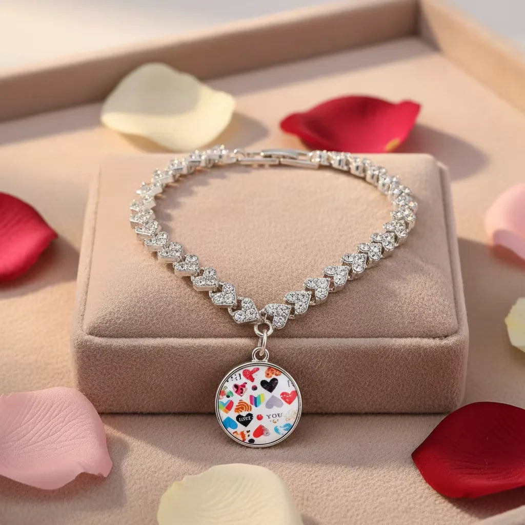 Wholesale Rhinestones Roman Hip Hop Sublimation Women Bracelet Jewelry Blanks