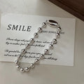 Handmade 925 Sterling Silver Round Beads Beaded Bracelet for Women 2024 New Fine Jewelry