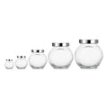 180Ml Flat Drum Bottle Transparent Glass Sealed Candy Jar Kitchen Grain Storage Wide Mouth Dried Fruit Snack Storage Bottle