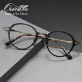 Private Label Optic Titanio Acetato Men Vintage Carved Eyewear Lunette Mixed Pure Titanium Eyeglass Spectacle Glasses Frame
