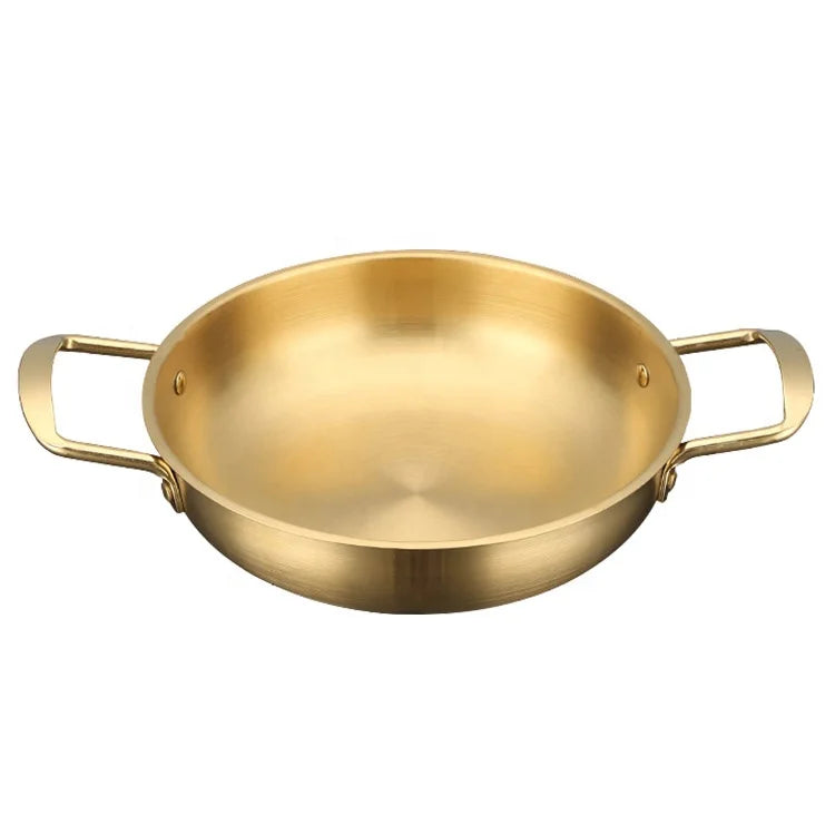 Korean Seafood Boil Pot Cooking Instant Noodle Pot Stainless Steel Home Cooking Pan Ramen Soup Pot With Double Handles