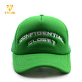 Custom Embroidery Logo Green Color Foam Mesh Jersey Y2K Hip Hop Outdoor Beach Performance Trucker Hat