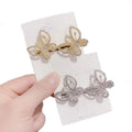 MIO Metal Butterfly Shape Hair Clip Duckbill Clip Shinning Rhinestone Hairpins Side Clip for Women Ladies Girls