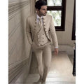 New Design Double Breasted Men Suits 3 Pieces Formal Slim Fit Tuxedos Wedding Elegant Homme Groom Blazer Sets