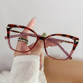 2322 Fashion Oversized Cat Eye  Eyewear Retro Women Anti Blue Light Blocking Metal Frame Glasses Optical Computer Eyeglasses
