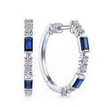 CAOSHI Fashion Jewelry Wholesale Blue Tiny CZ Hoop Earrings Woman Korean Girls Elegant Blue Hoop Earring Silver
