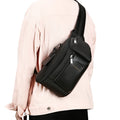 BOPAI Men Fashion Multifunction Waterproof Business Travel Sports Casual Outdoor Sling Crossbody Chest Waist Shoulder Bag