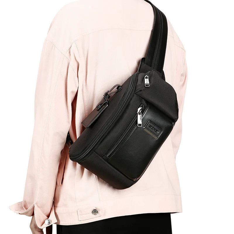 BOPAI Men Fashion Multifunction Waterproof Business Travel Sports Casual Outdoor Sling Crossbody Chest Waist Shoulder Bag