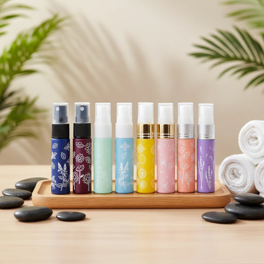 Custom Printing Cosmetic Packaging 10ml Macaron Colorful Glass Sprayer Bottle Glass Perfume Bottle