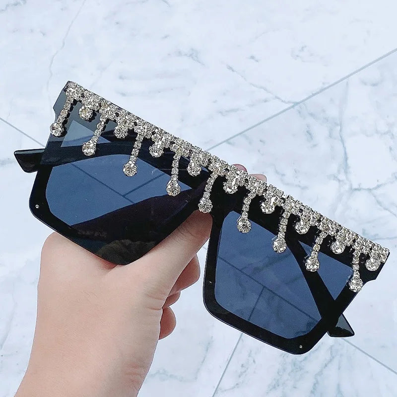 2023 New Diamond Studded Sunglasses Hot Sunglasses Big Frame Rice Booking Diamond Sunglasses