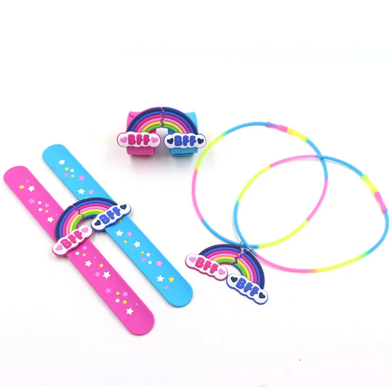 Hot Sale BFF Soft Silicone Rubber Waterproof Fashion Necklace Key Chain Custom Colors Bracelet Children's Festival Birthday