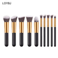 10Pcs Portable Travel Makeup Brushes Set Vegan Soft Nylon Hair Plastic Handle Cosmetic Powder Foundation Contour Smudge Brush MegaBDM