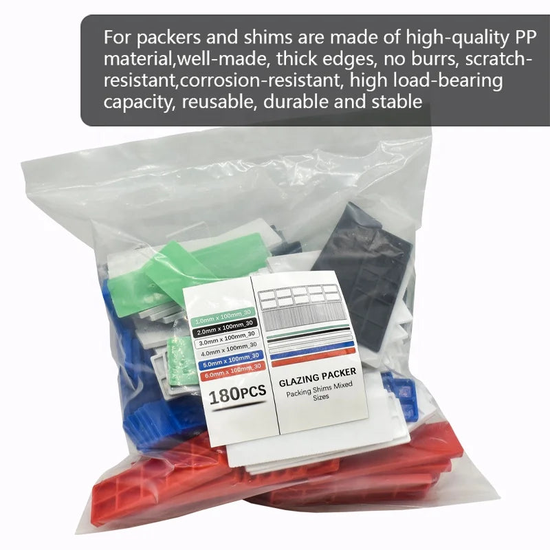 ELEHK Wholesale Glazing Packers Customized Glass Glazing Packer Shims Spacers 1-6mm 28x100mm Flat Packer Glazing Packer