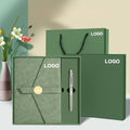 Custom Business A5 Journal Notebook PU Leather Corporate Gift Set with Thermal Binding Spiral Style Features a Magnetic Buckle