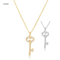 FUAMAY Wholesale Fashion Fancy Chain Sterling Silver Jewelry 18K Gold Plated Key Locket Necklace