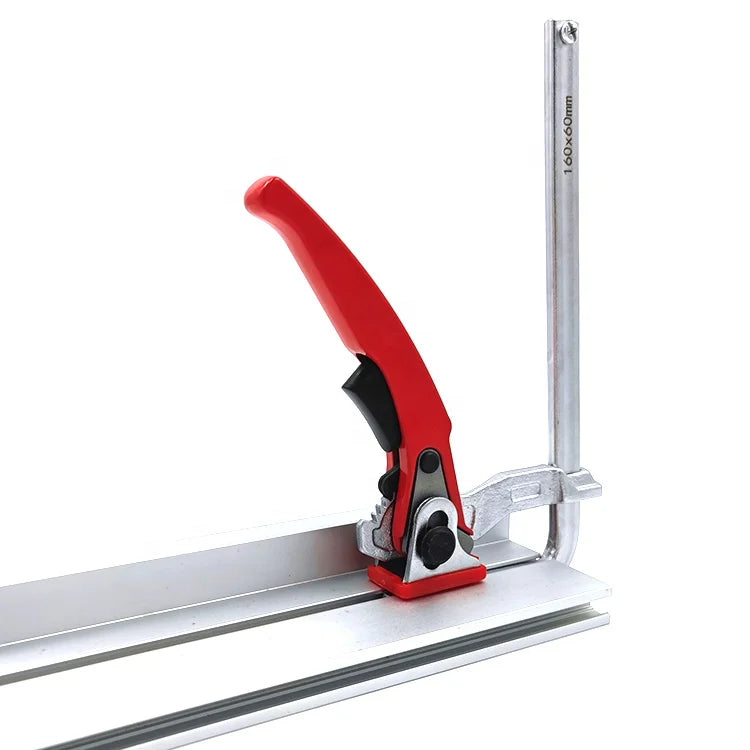All Steel Ratcheting Table Track Clamp for Woodworking and Welding Saw Guides Clamp