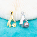 P030923 DIY 7-9mm Natural Freshwater Pearl Pendant Accessory 925 Sterling Silver Engagement Jewelry Necklace for Women