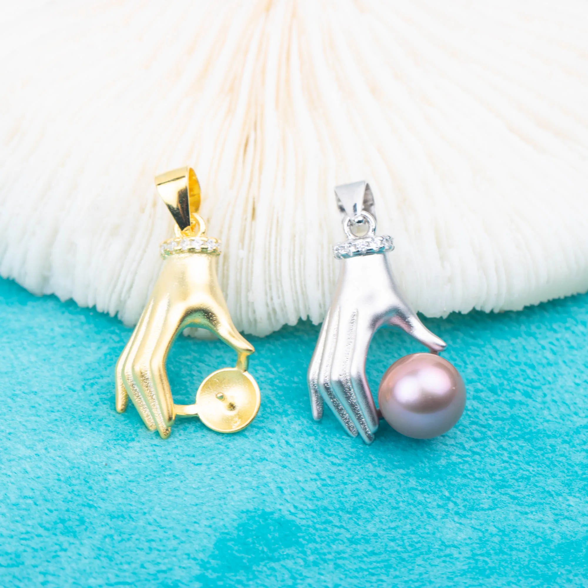 P030923 DIY 7-9mm Natural Freshwater Pearl Pendant Accessory 925 Sterling Silver Engagement Jewelry Necklace for Women