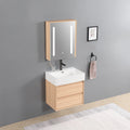 Custom Small PVC Vanity Unit Set Wall Hanging Mounted Bathroom Vanity with Ceramic Bathroom Sinks
