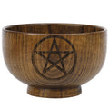 Manufacturer's New Five Pointed Star Wood Bowl Three-phase Moon Goddess Storage Bowl WICCA Altar Decoration