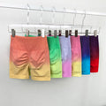 Women Gradient Gym Shorts High Waist Drawstring Seamless Tight Yoga Custom Hip Lifting Quick Dry Eco-Friendly Four-Way Stretch