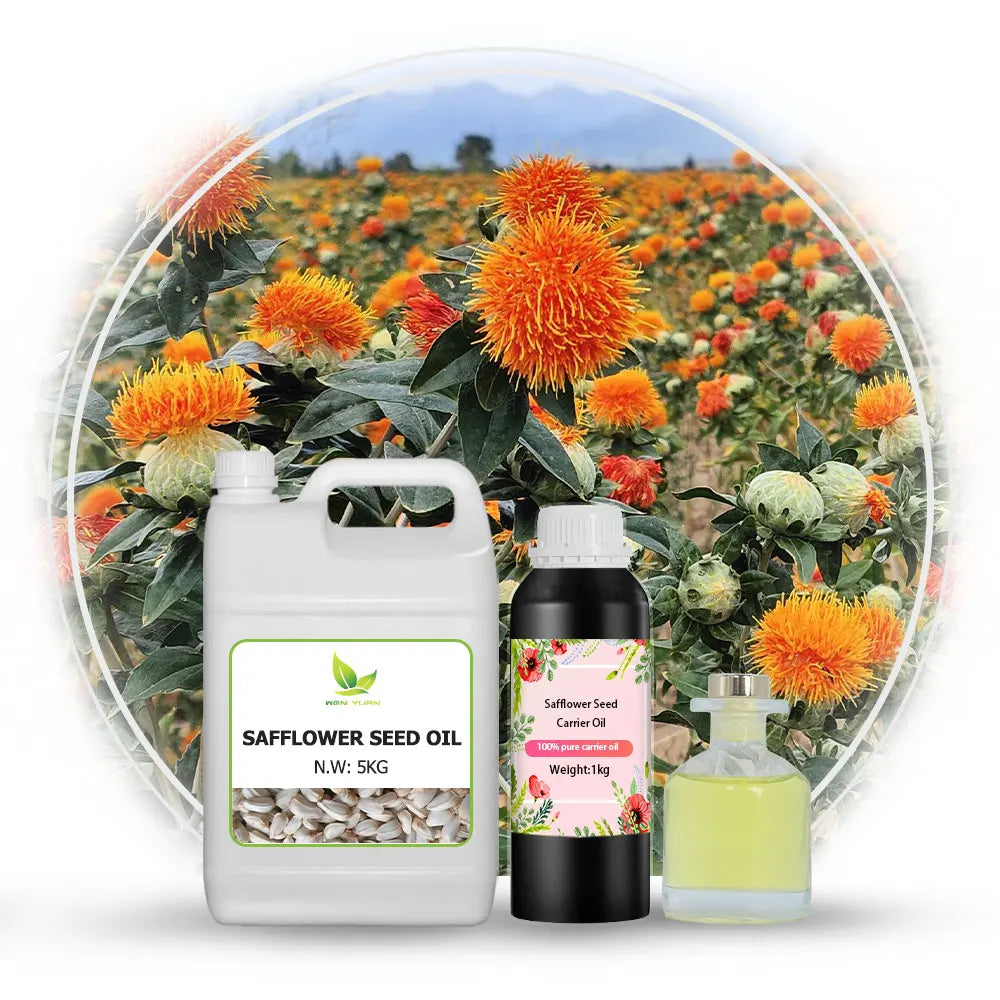 Factory Supply Bulk Packing Organic Cold Pressed Carrier Oils Safflower Seed Oil Best Quality Safflower Seed Oil for Sale