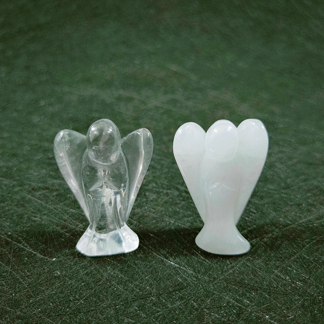 Huiying Decorative Natural clear Quartz Pocket Angel 1.5 Inch Sculpture Crafts