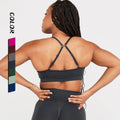 Sexy Girls Plus Size Strappy Adjustable Yoga Bra Middle Support Moisture Wicking Breathable Four-Way Stretch Gym Sports Training