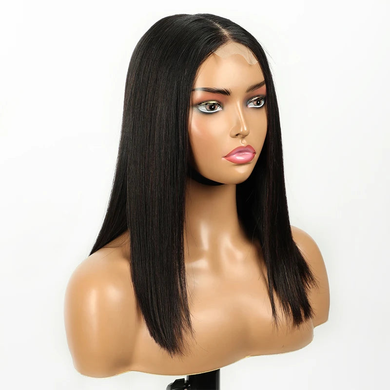 Wholesale 180% Density 2x6 Super Double Drawn Kim K Bob Wig 12A Grade Vietnamese Human Hair Bone Straight Lace Closure Wigs