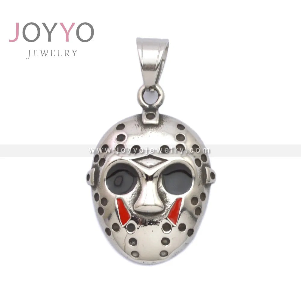 Personalized Funny Punk Creative Design Gothic Dark Style Retro Biker Men's Skull Stainless Steel Pendant Necklace
