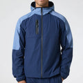 Custom Polyester Waterproof Men's Windbreaker Jackets Color Block  Outdoor With Reflective Strip Jacket