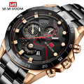 VA VA VOOM 2162 New Watches Men Sport Stainless Steel Band Waterproof Casual  Outdoor Run Hiking Clock Watches
