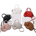 Retro Soft PU Leather Microfiber Shell Handbag Zipper Closure Stylish Lychee Pattern Removable Strap for Women-1-1.9L Capacity