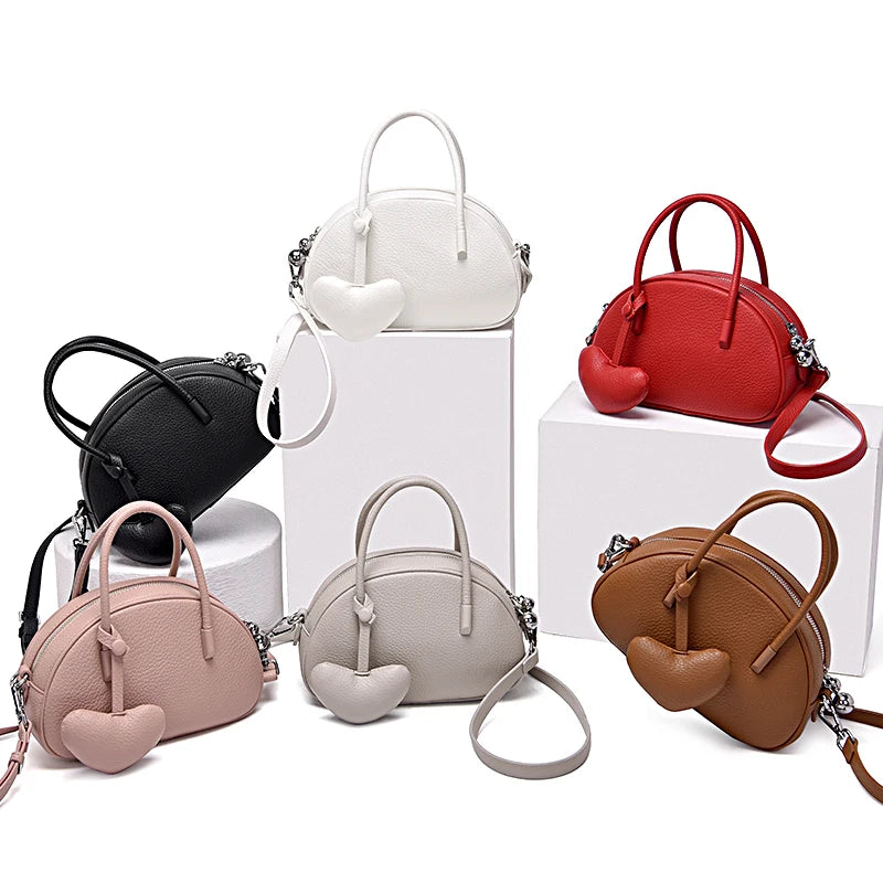Retro Soft PU Leather Microfiber Shell Handbag Zipper Closure Stylish Lychee Pattern Removable Strap for Women-1-1.9L Capacity