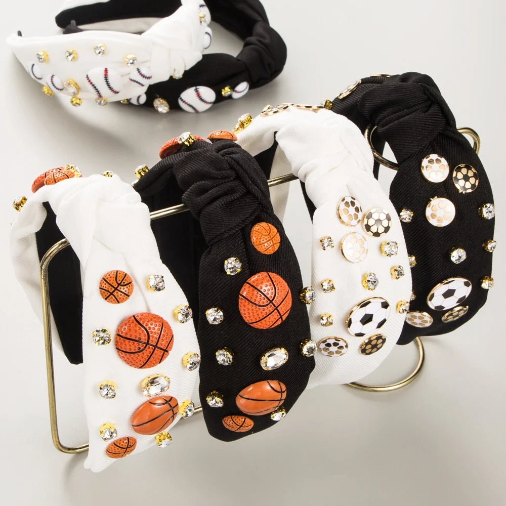 Fashion Sports Style Basketball Football Accessories Headband Hair Accessories Simple Diamond Headband