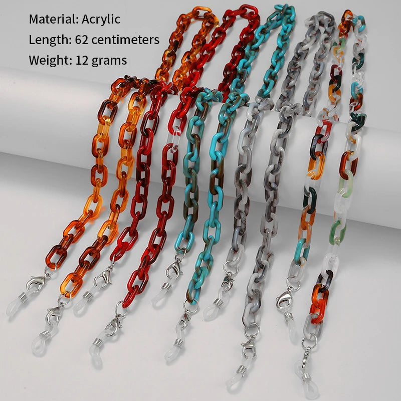 Fatingna Green Eyeglasses Chain Holder Fashionable Removable Acetate and Plastic Eyeadlaborooy Made of Glass Eyeglasses Parts