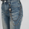 Fashion Dice Personalise Hip Hop Men Trouser Chain Pocket Punk Jeans Chain Double Layer Pants Chain