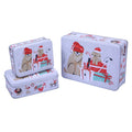 3-Piece Food Grade Rectangular Tin Box Set Empty Custom Metal Box Tins Cookie Tin Containers Metal Packaging With Lid